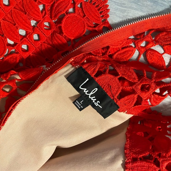 LULU’S Red Crocheted Sleeveless midi dress - Picture 10 of 12